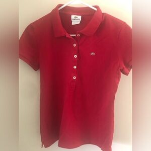 Women’s Lacoste Polo Shirt.  Red Color.  Size 44.